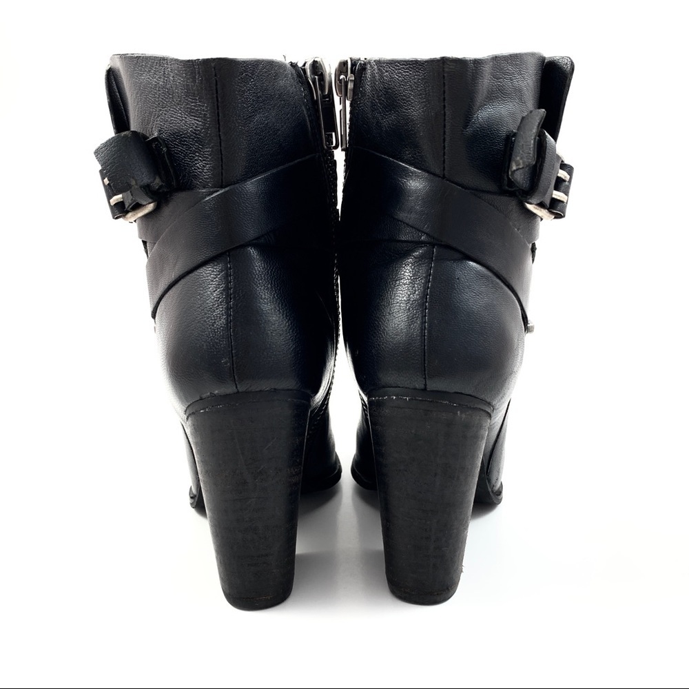 JOE’S JEANS black leather heeled motorcycle boots - Picture 4 of 13